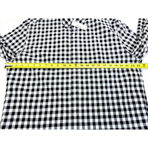 J. Crew Classic Stretch Size Medium Mens Black White Check Button Down Shirt NWT - Picture 3 of 12